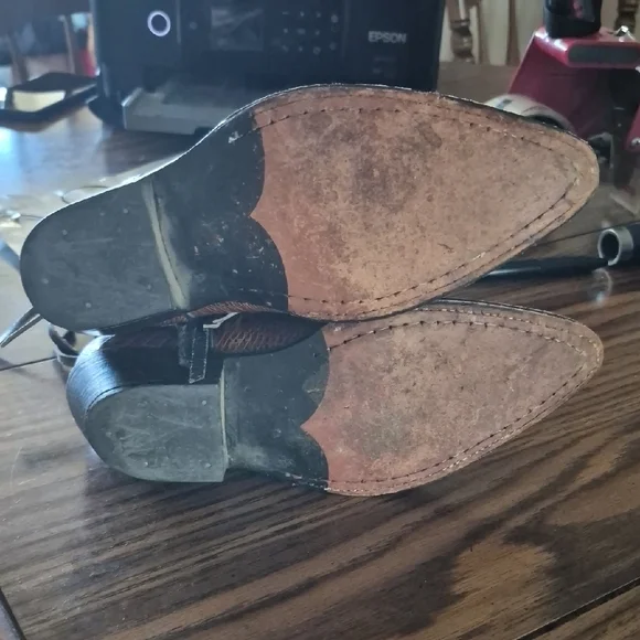 Kids Brown and Black Lizard Skin Cowboy Boots - Picture 3 of 4